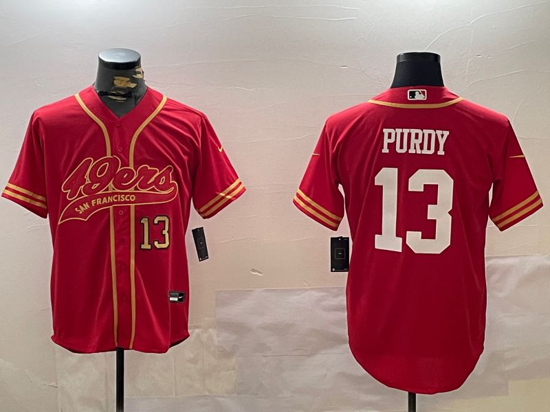 Men San Francisco 49ers #13 Purdy Red Joint Name 2024 Nike Limited NFL Jersey style 12094